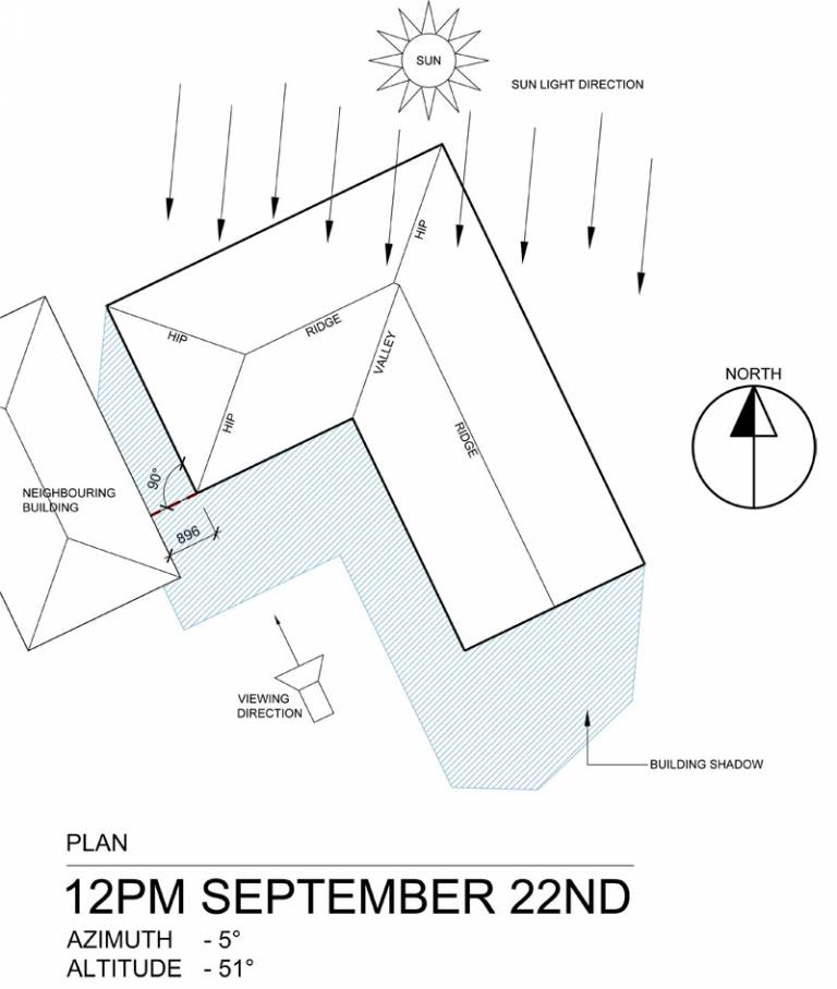 How to Draw Shadow Diagrams in Elevation and Section View Shadow